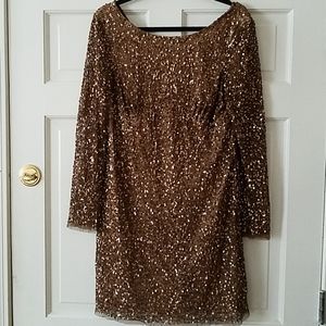 NWOT Copper/bronze tone metallic sequin NYE dress